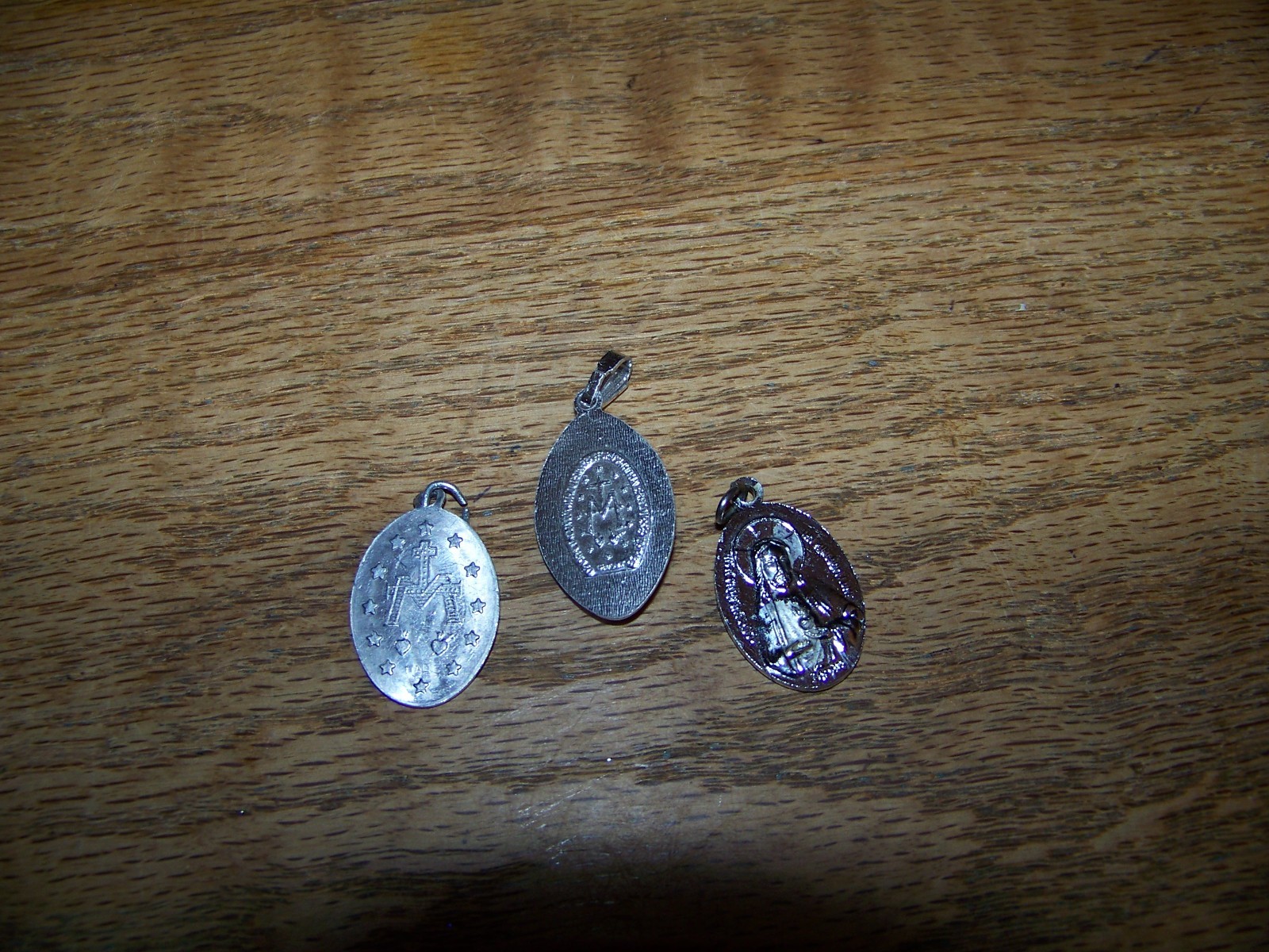 Lot of 3 Vintage Religious Miraculous Medal Pendants & Medals Made Italy & Japan