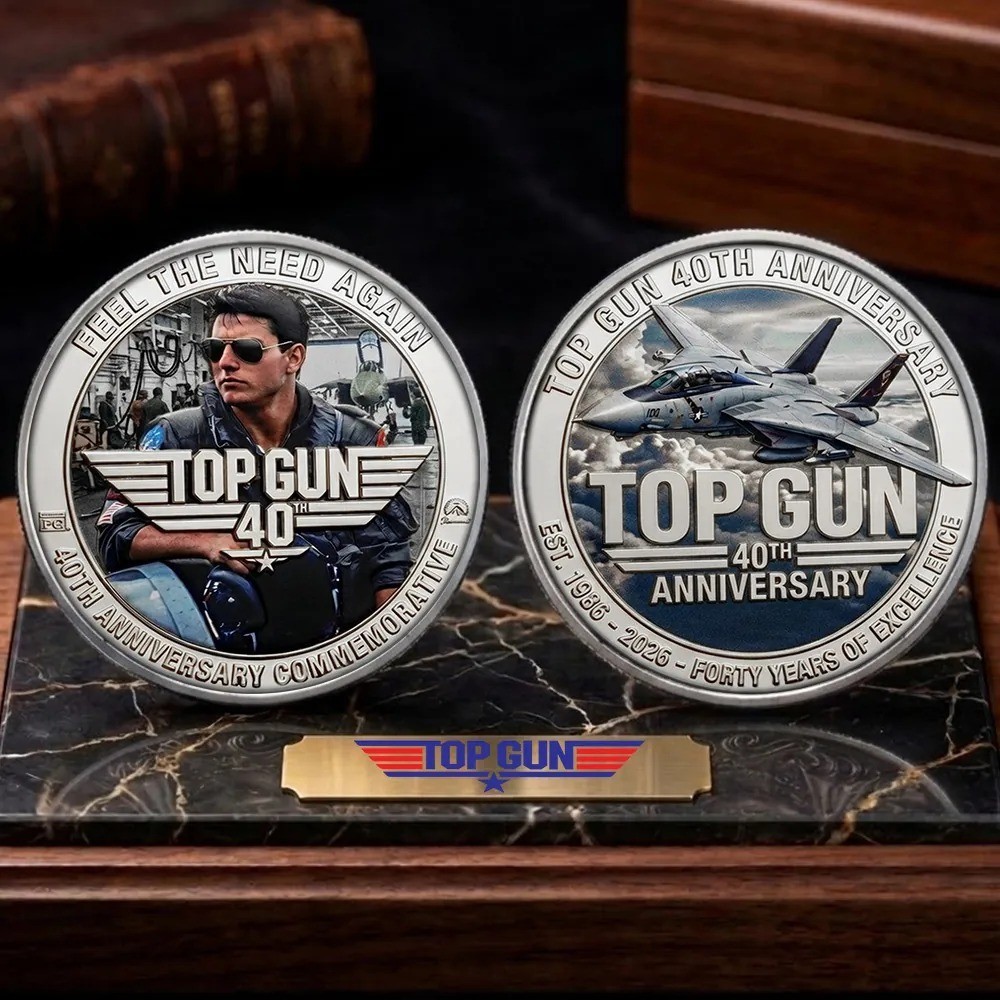 Top Gun 40th Anniversary Coin Maverick Feel The Need Again Gold Challenge Coin