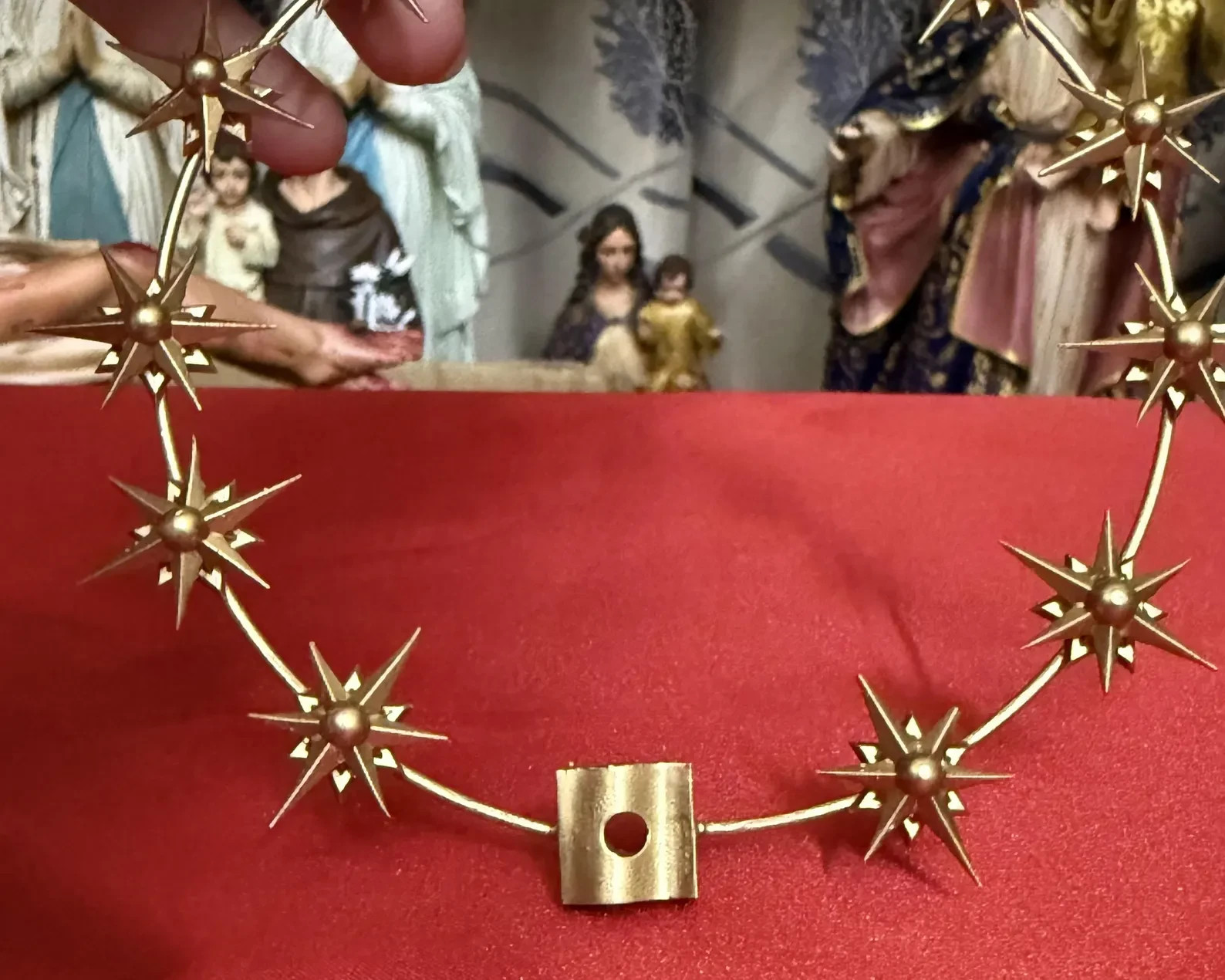 Handmade 12 Star Gold Halo Crown for Virgin Mary Statue 11-20″ Catholic