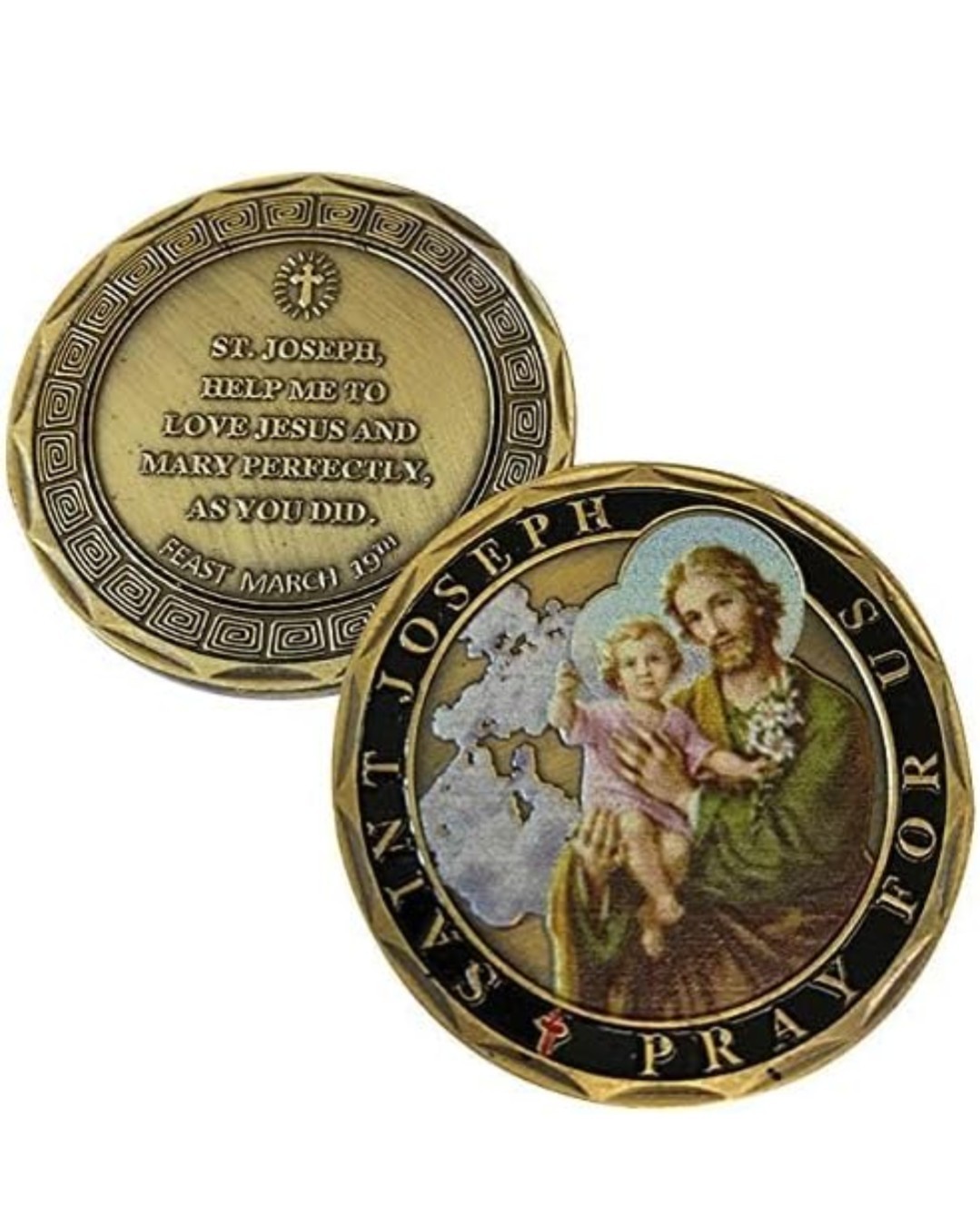 St Joseph Coin, Saint Joseph Catholic Challenge Coin, Religious Coin…