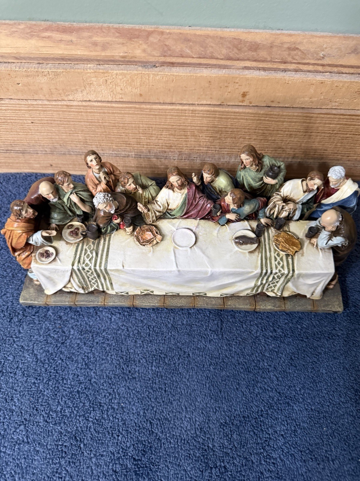 Roman, Inc. Verson Of “The Last Supper” Old World Colors On Stone/Resin Statue