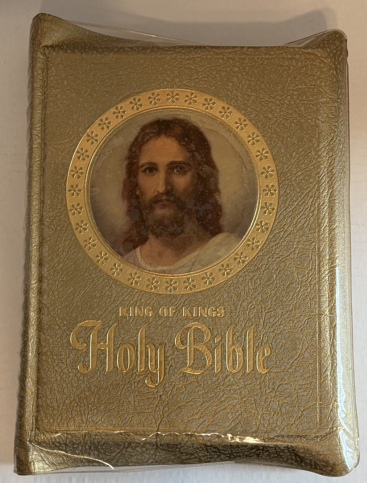 1960 King of Kings Holy Bible Clarified Edition, Gold Cover, Illustrated Vintage