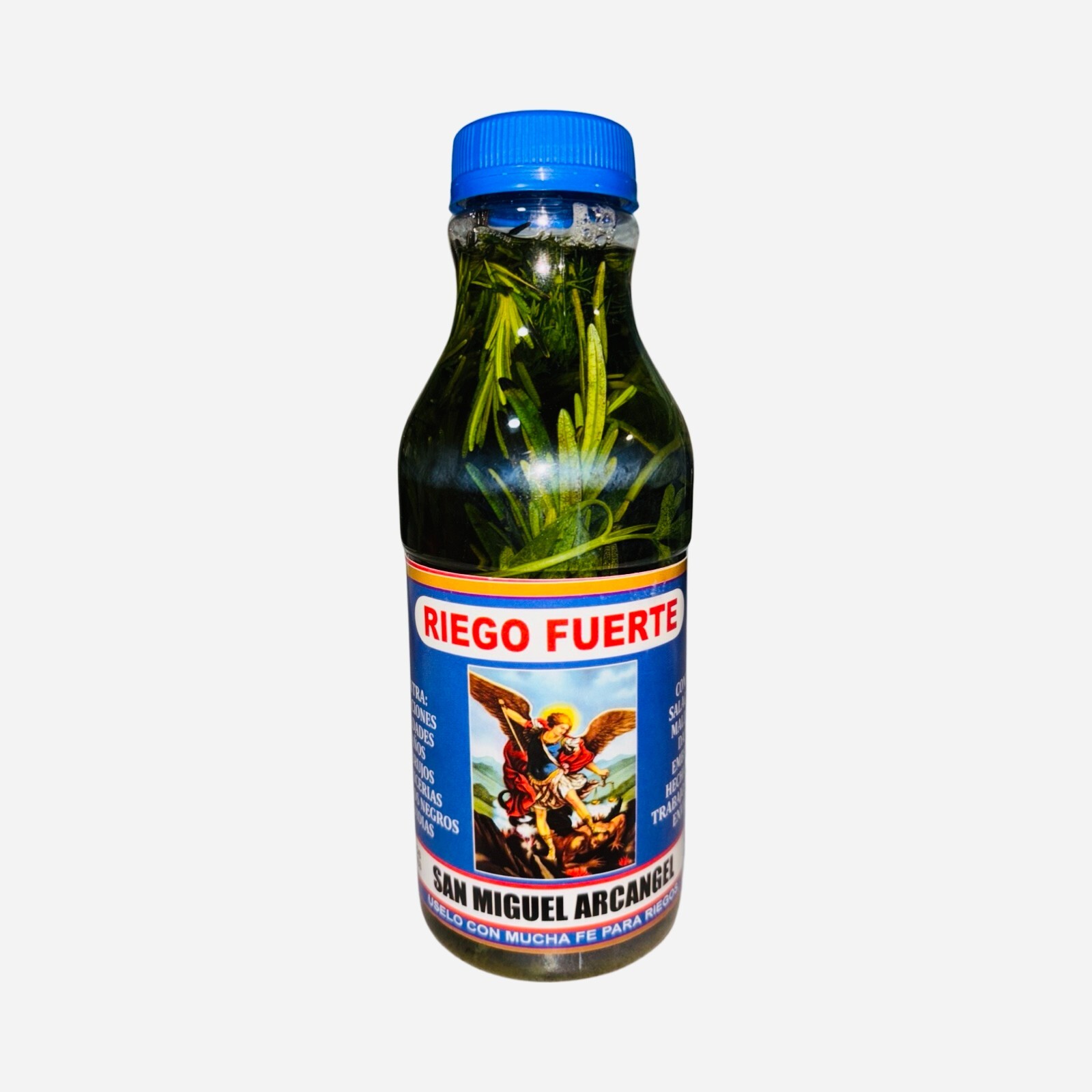 RIEGO FUERTE San Miguel Arcangel Para Limpias Corta Daños Rompe Brujeria 16 oz