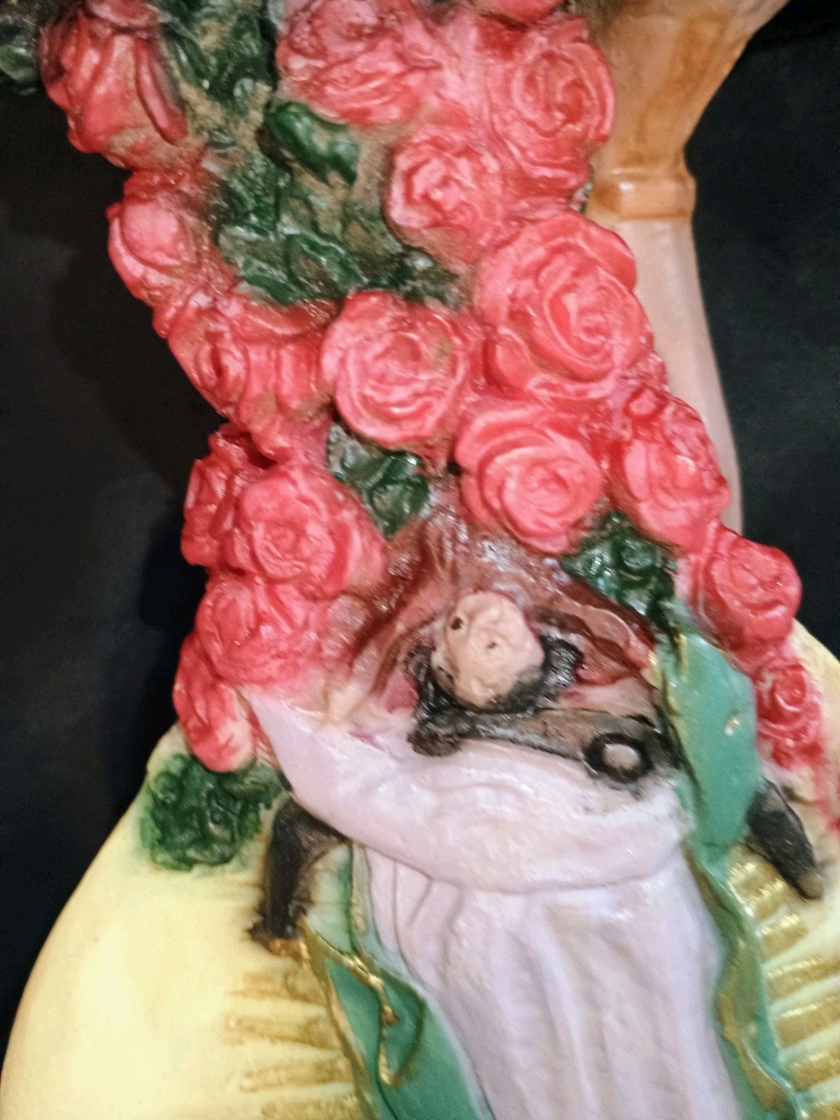 St. Juan Diego W/ Our Lady Of Guadalupe Polyresin Statue 11″ 3 lbs. Vintage
