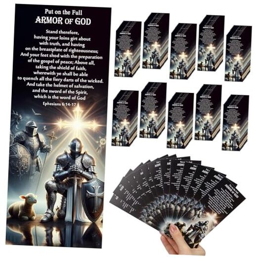 Pcs Armor of God Bookmarks Christian Church Gifts Bible Verse 100 Sliver Black