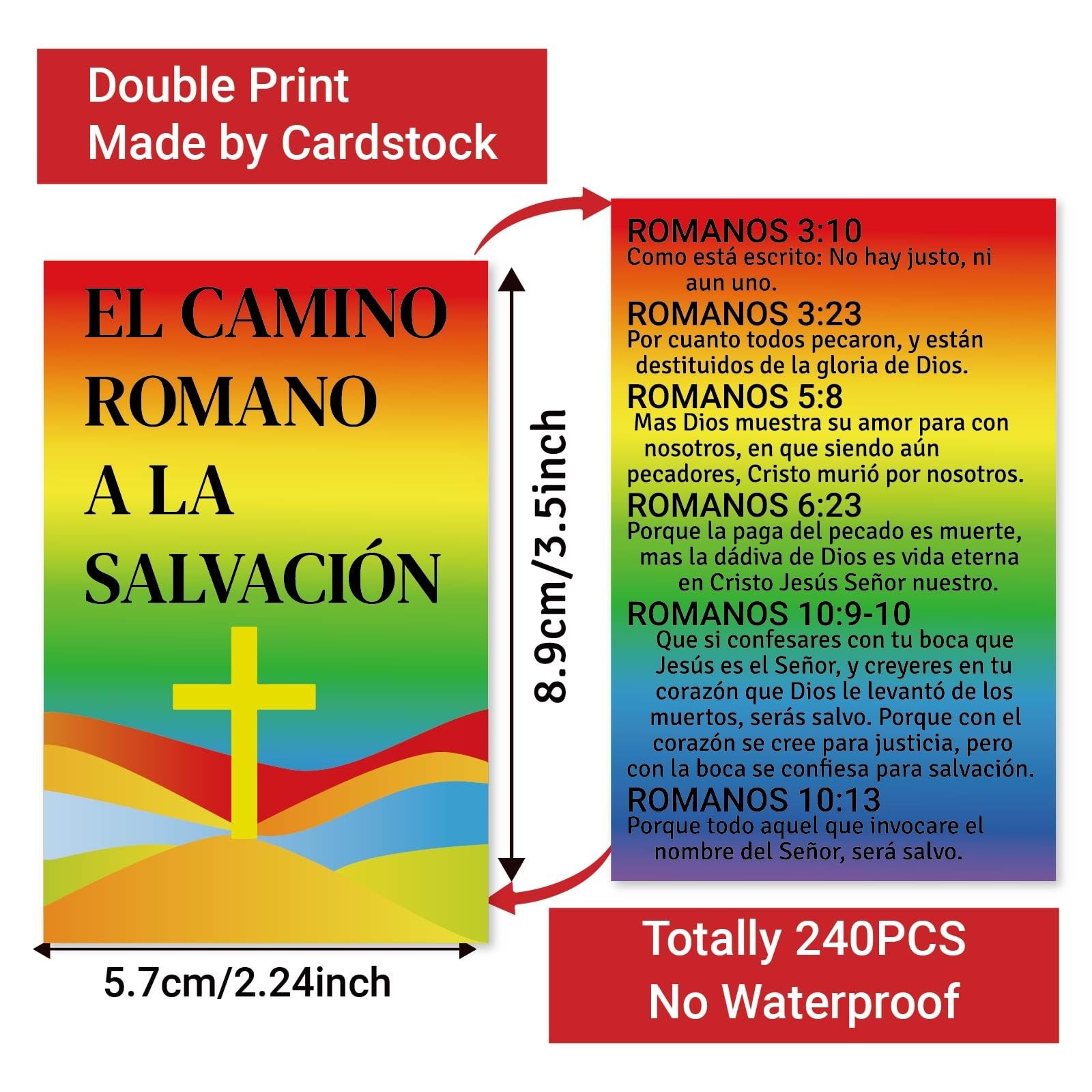 Fankya 240pcs Spanish Gospel Tracts Plan of Salvation 3.5 x 2.24 In, bright 1
