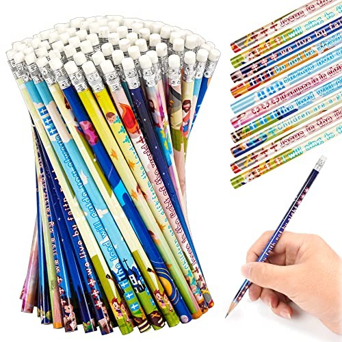 Pieces Bible Verses Pencils with Inspirational Scriptures, 8 Styles, 100
