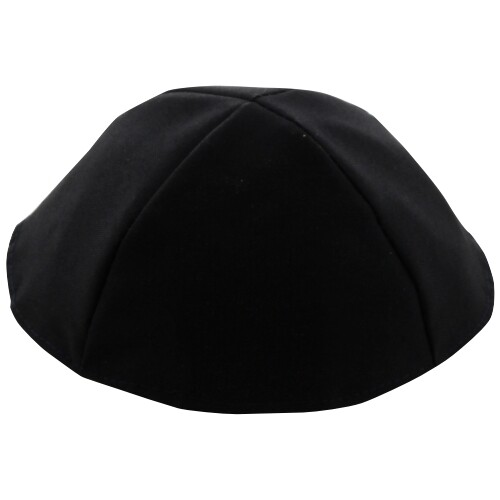 20 cm Size 4 Black Velvet 4 Panels Kippah Hard lining Without Bottom Rim