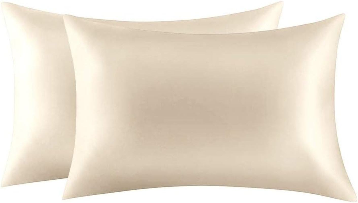 100% Mulberry Silk Pillowcases Set of 2 for Hair and Skin and Super Soft and Bre