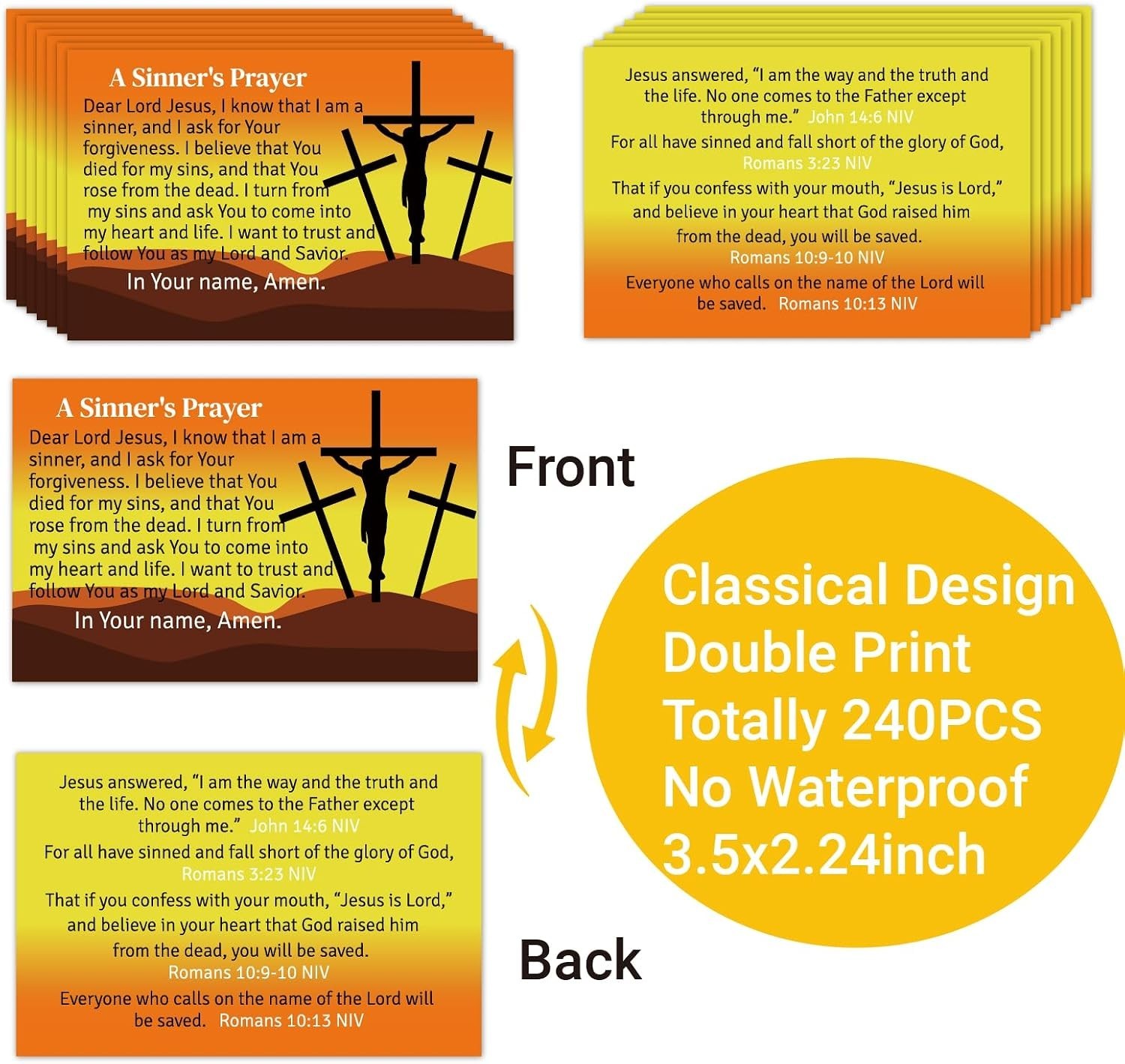 240Pcs Gospel Tracts Romans Road Salvation Religious Christian Tract Serenity Pr