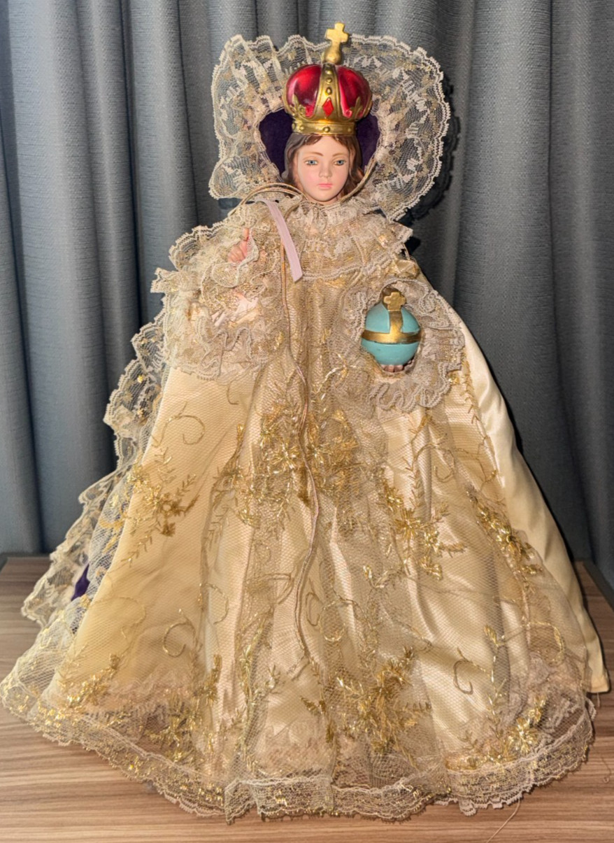 VINTAGE INFANT JESUS OF PRAGUE STATUE COLUMBIA STATUARY ITALY 17″