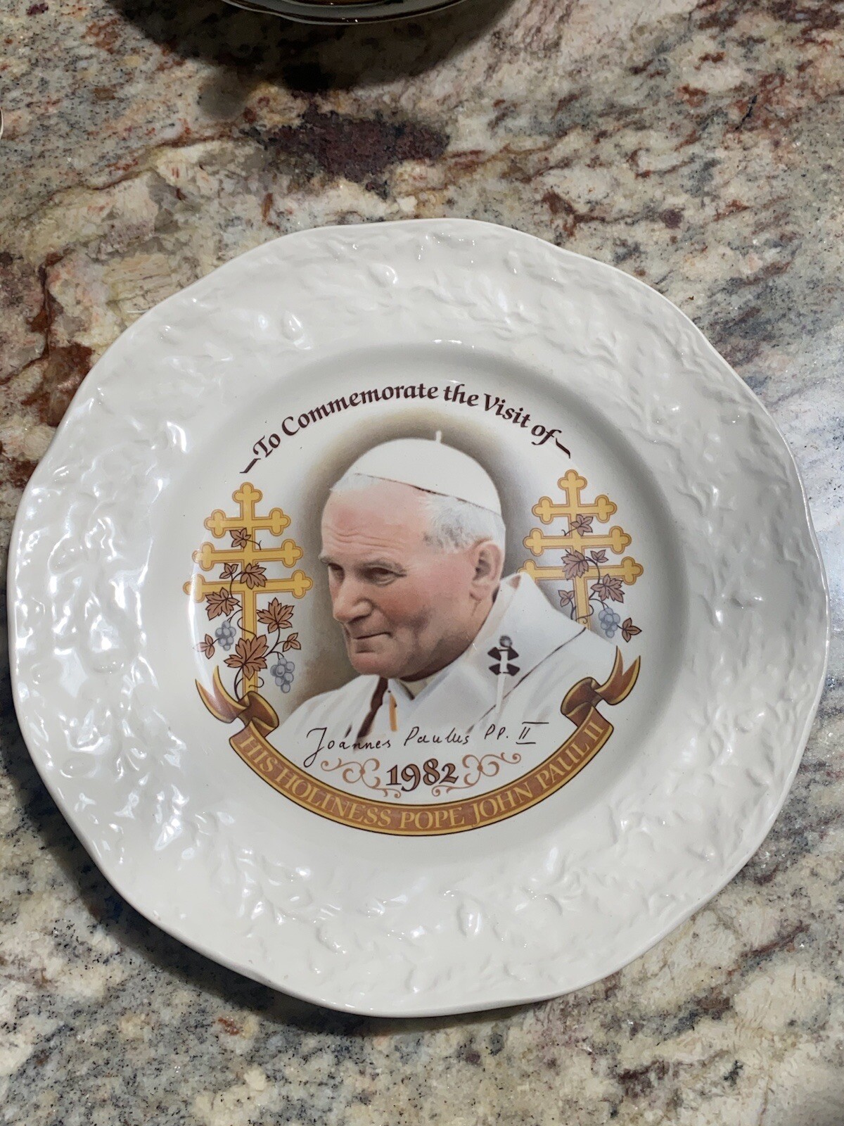 VTG His Holiness Pope John Paul II 1982 Commemorative Plate Catholic England