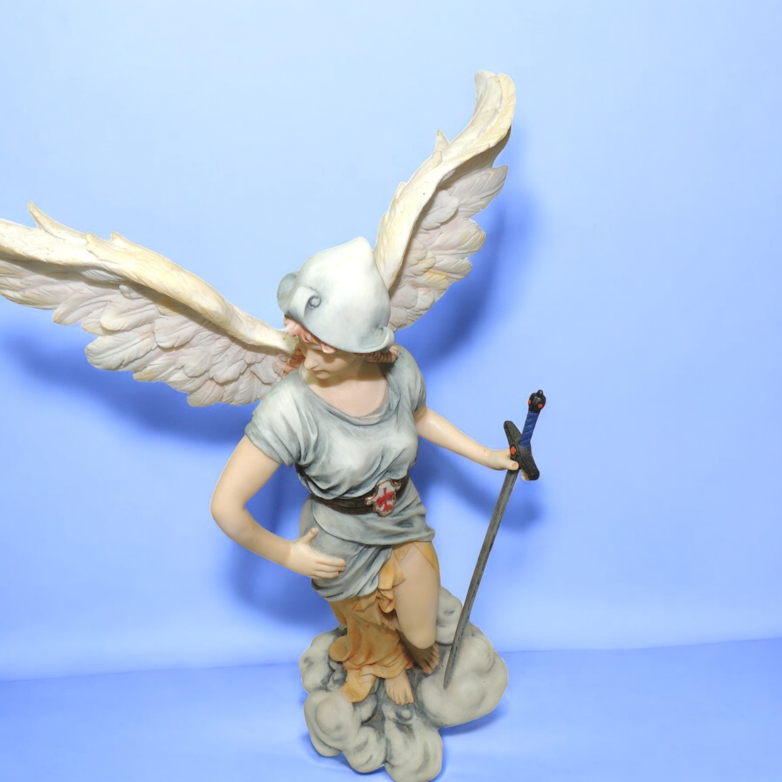 Archangel Gabriel Veronese Statue Hand-Painted Full Color 12″ Wings 2001 Rare