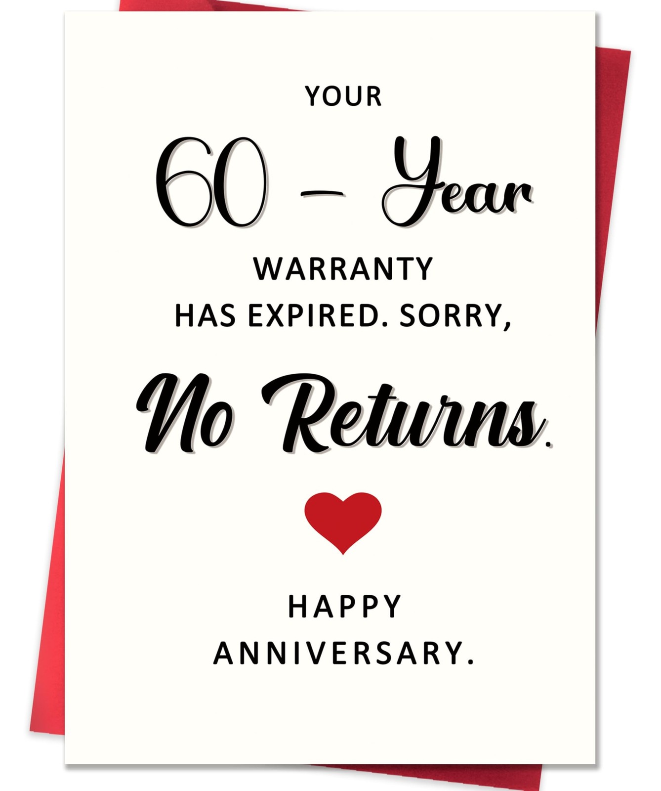 Funny 60th Anniversary Card,60th Wedding Anniversary Decorations Gifts for Hu…