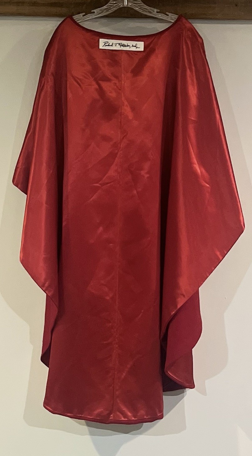 Vintage Red Wool Vestment with Gold Cross and Satin Lining EUC SALE!