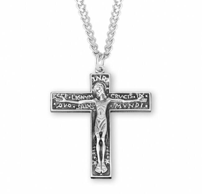 Good Friday Sterling Silver Crucifix 1.6″, 24″ Chain US Made, Velvet Gift Box