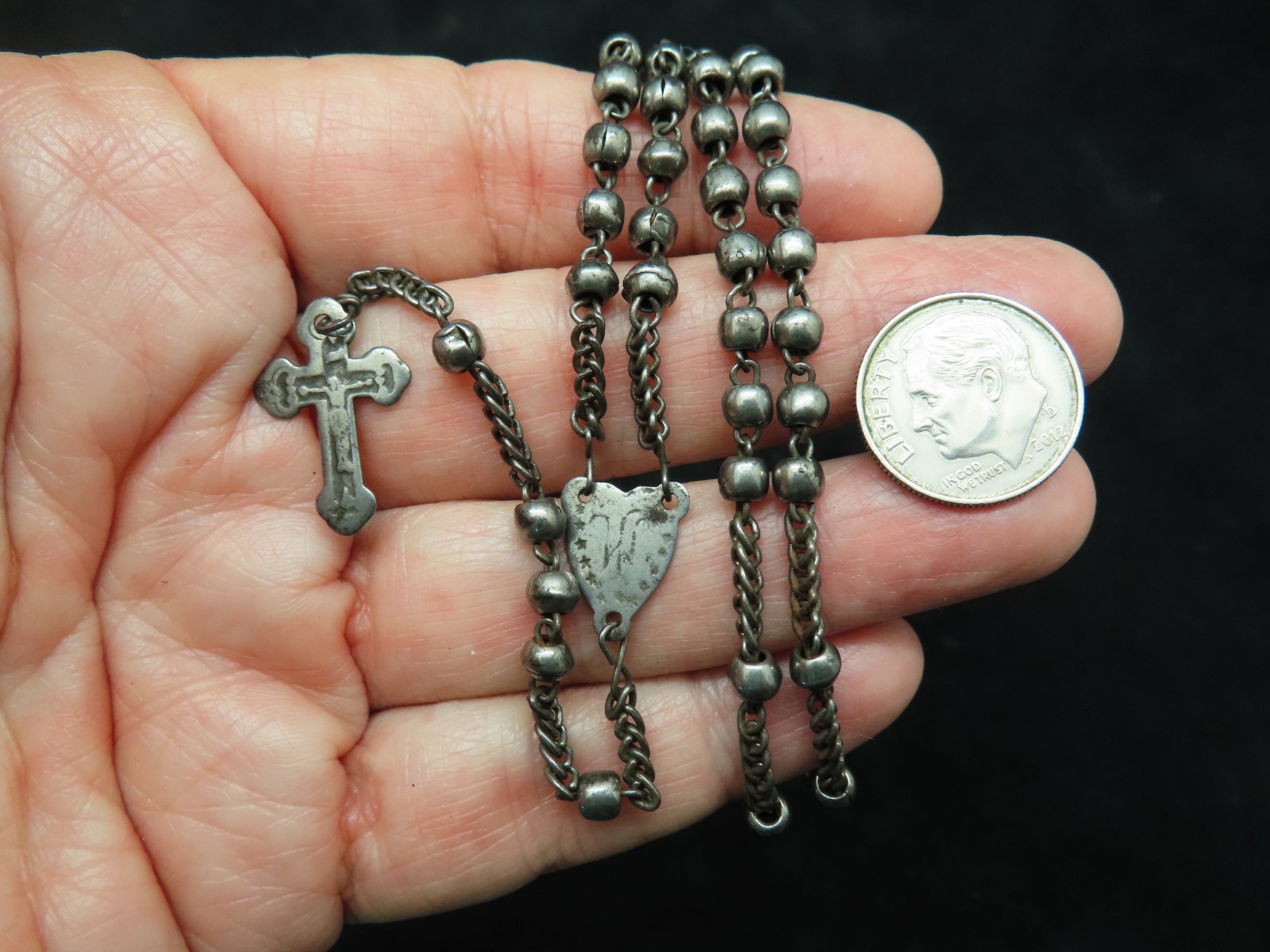19th Century Antique Steel Saint Wilgefoutf Rosary On Internet $260 LGBTQ