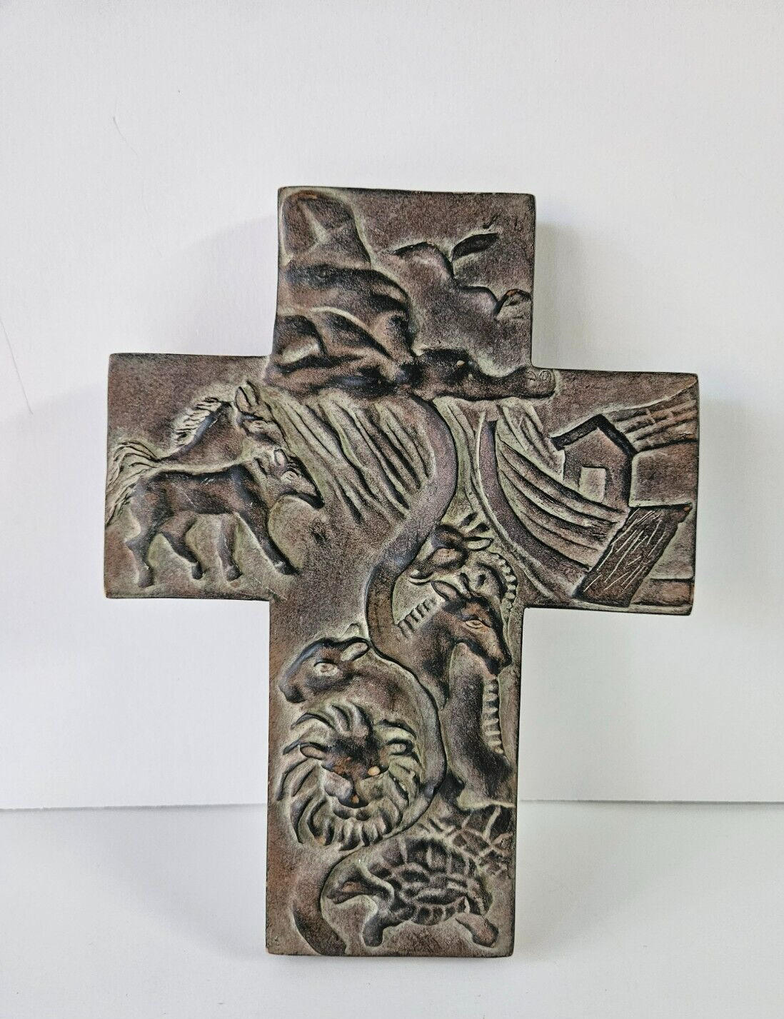 Noah’s Ark Resin Cross 9.5 in x 7.25 in by A La Carte