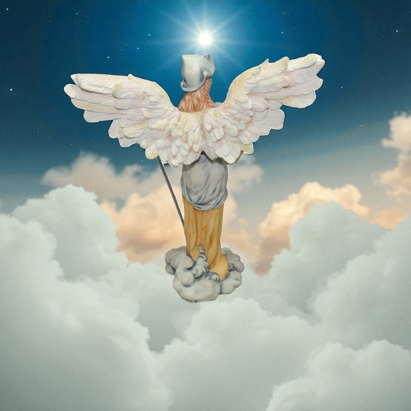 Archangel Gabriel Veronese Statue Hand-Painted Full Color 12″ Wings 2001 Rare