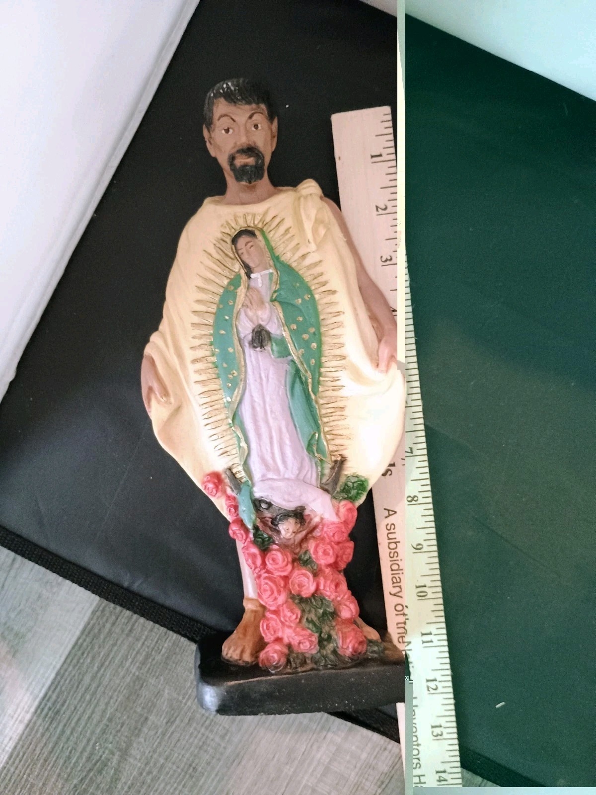 St. Juan Diego W/ Our Lady Of Guadalupe Polyresin Statue 11″ 3 lbs. Vintage