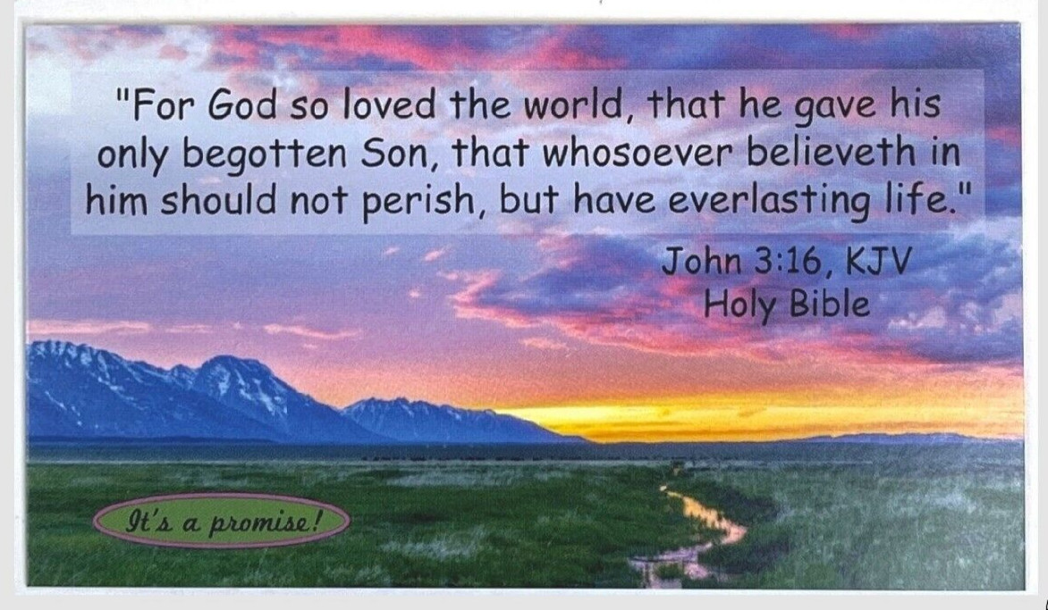 A Sinner’s Prayer Card, John 3:16, Scripture Pocket Card, 3.5×2″, 50 pcs