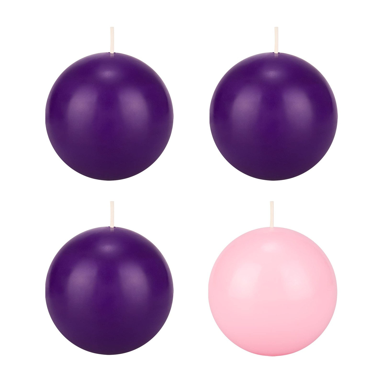 4 pcs Unscented Christmas Advent Candles Set, Hand Poured Premium Wax Round B…