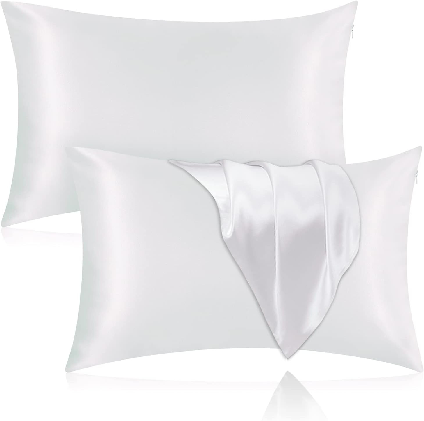 Silk Pillowcase for Hair and Skin, 2 Pack 100% Mulberry Silk Pillowcase 25 Momme