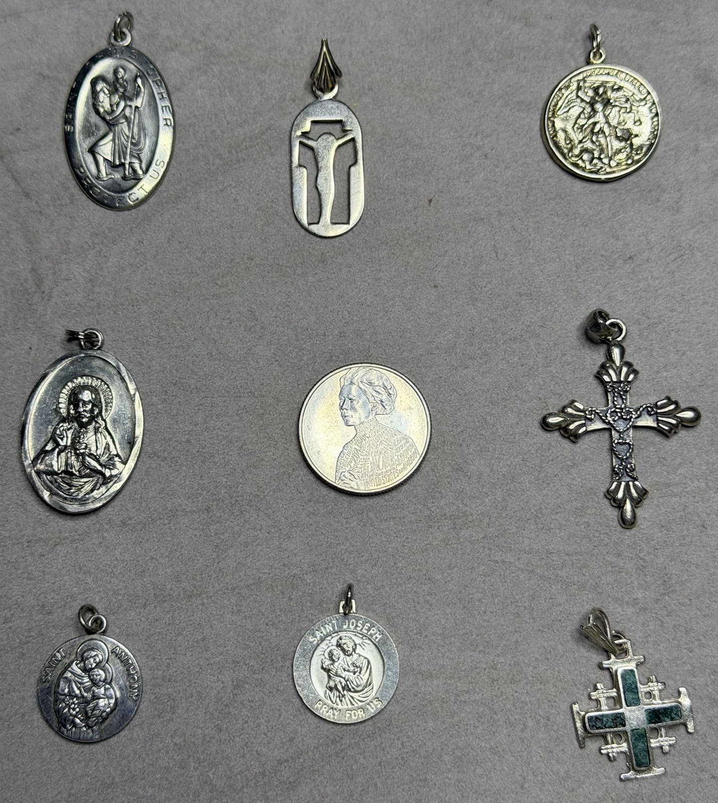 8 Sterling Silver Pendants 36.7 Grams $107 Melt Value No Scrap