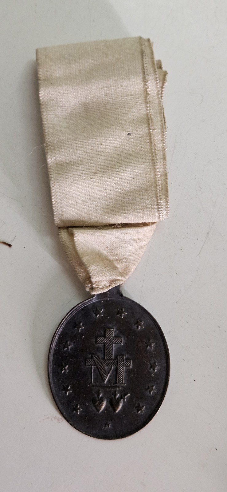 Lot Of Vintage Catholic Medallions Ribbon, Felt, Metal Joseph Mary Saint Ann