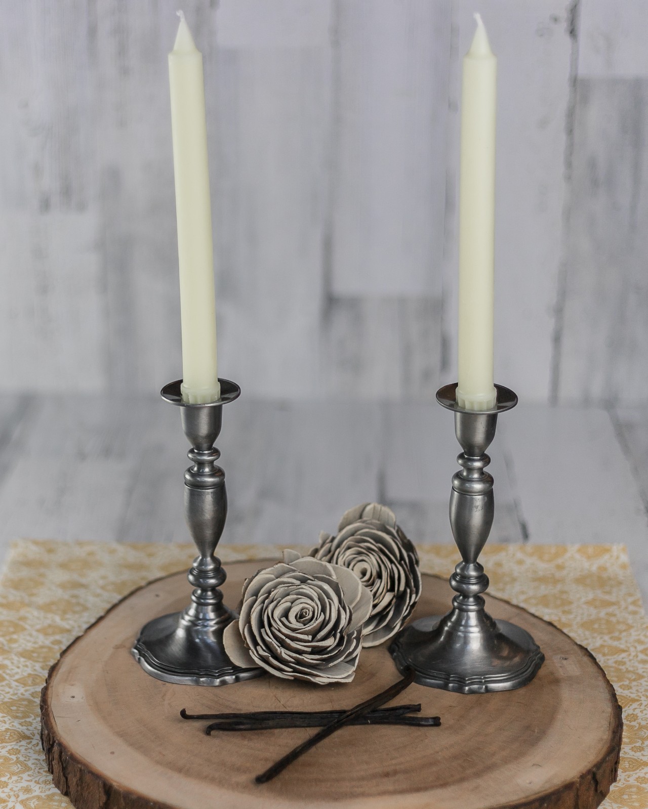 100 Percent Pure Beeswax 10″ Colonial Taper Candle Pair, Vanilla Scent