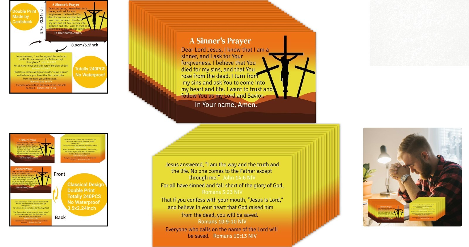 240Pcs Gospel Tracts Romans Road Salvation Religious Christian Tract Serenity Pr