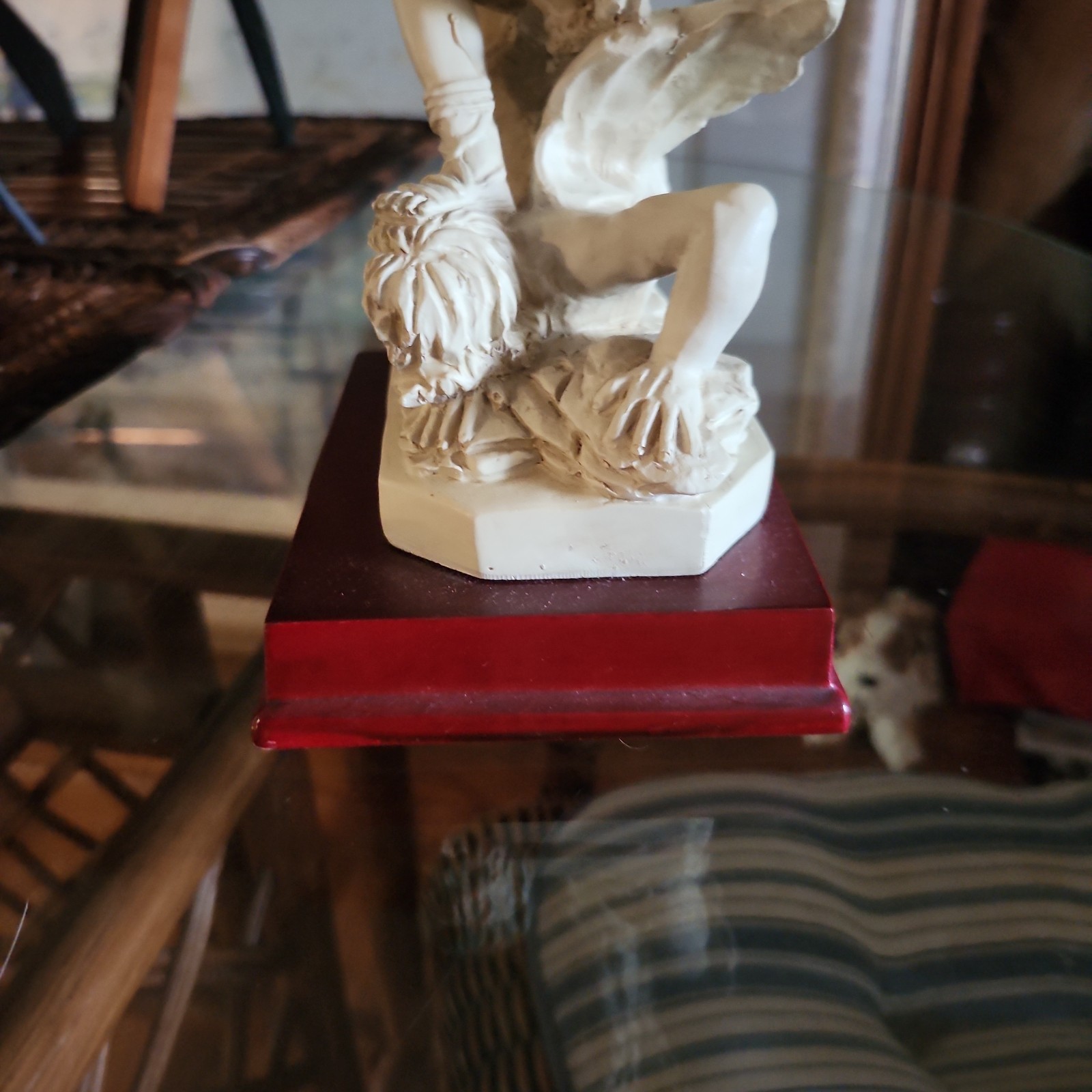 Vintage St Michael Archangel Statue Satan’s Defeat Revelation 20:1-3 12.5″ T x8″