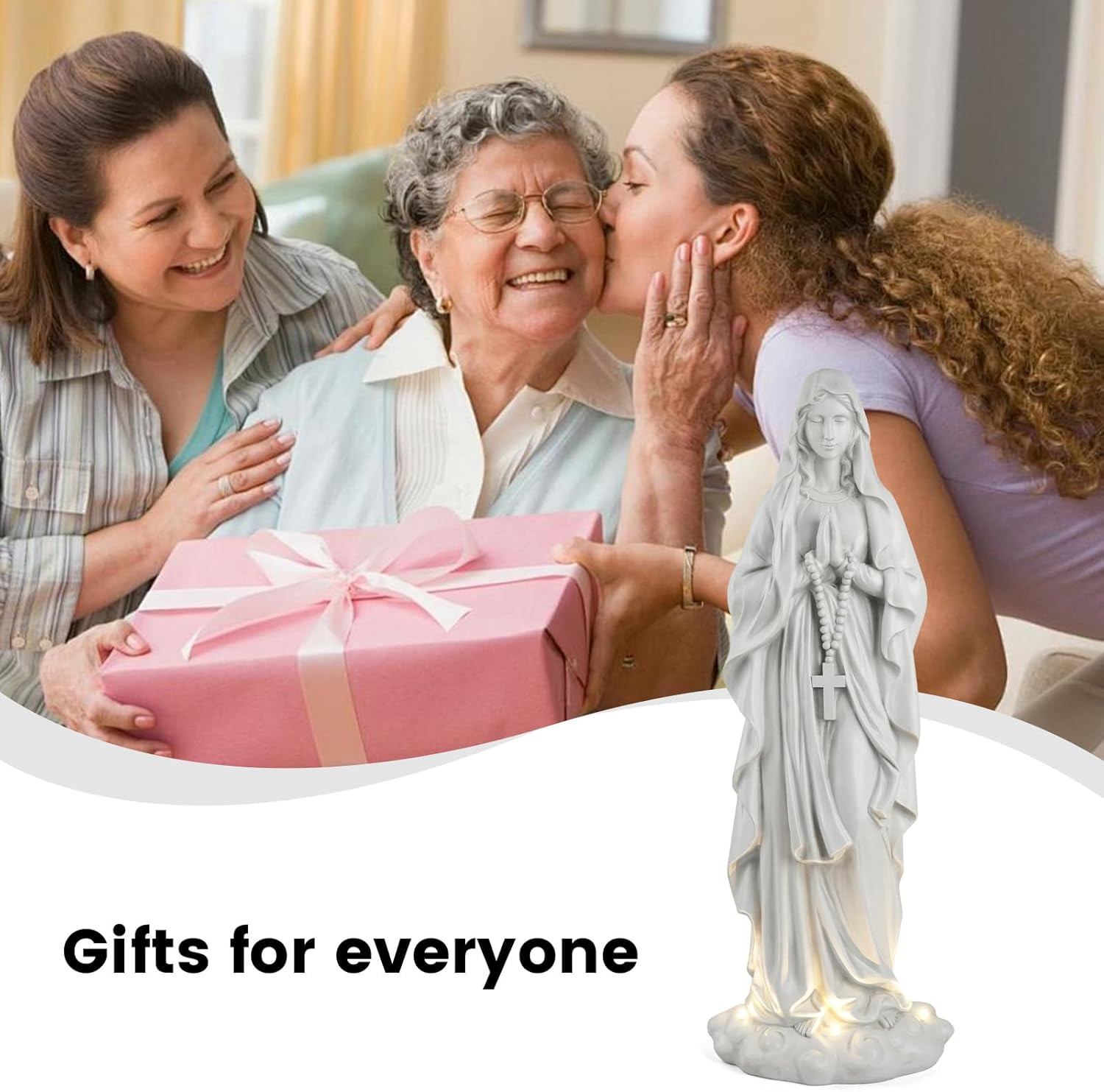 Virgin Mary Statue 31.49 Inch Religious Garden Statue Solar Mary Statue Outdoor