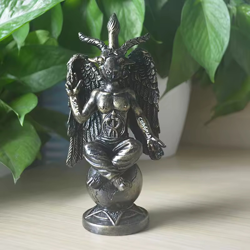 Baphomet Horned God Statue Sabbatic Goat Idol Mendes Satanic Resin Figurine