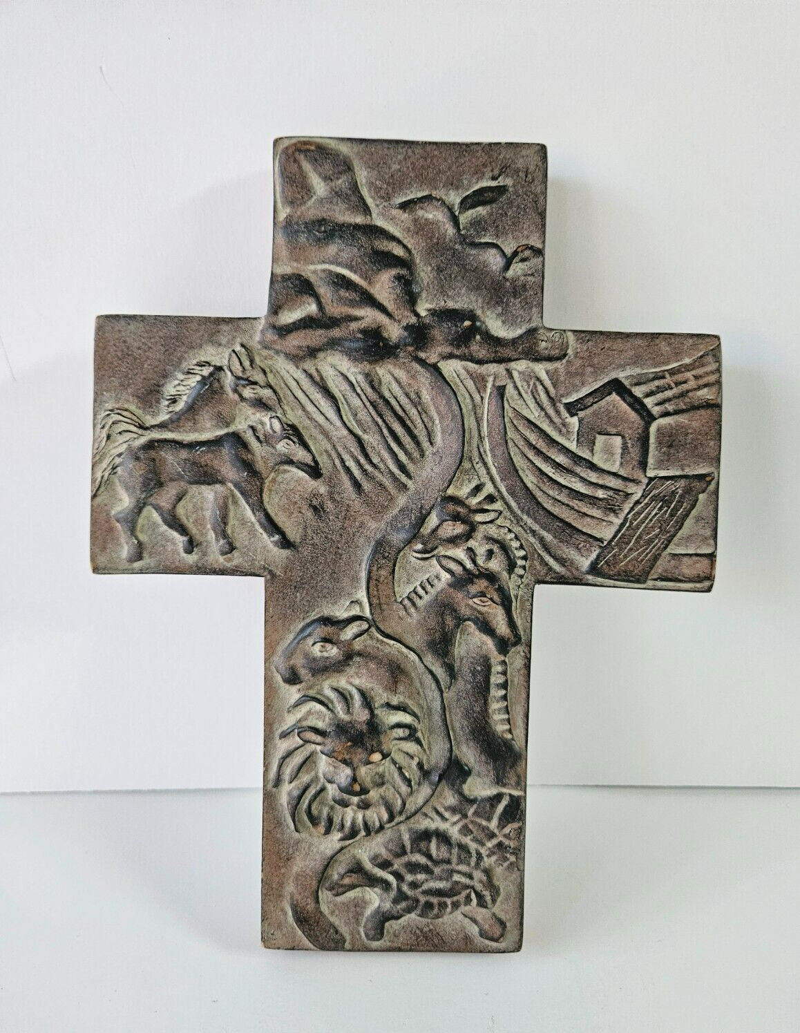 Noah’s Ark Resin Cross 9.5 in x 7.25 in by A La Carte