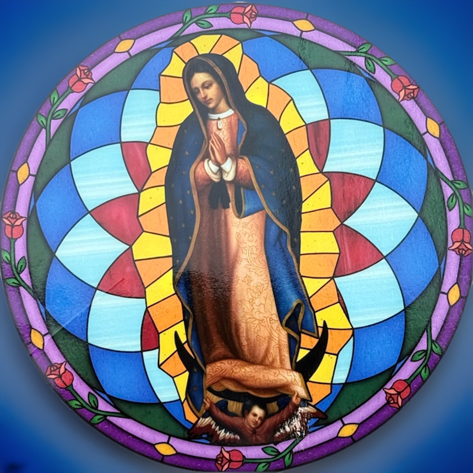 Catholic Our Lady Of Guadalupe Static Window Reusable Large Decal