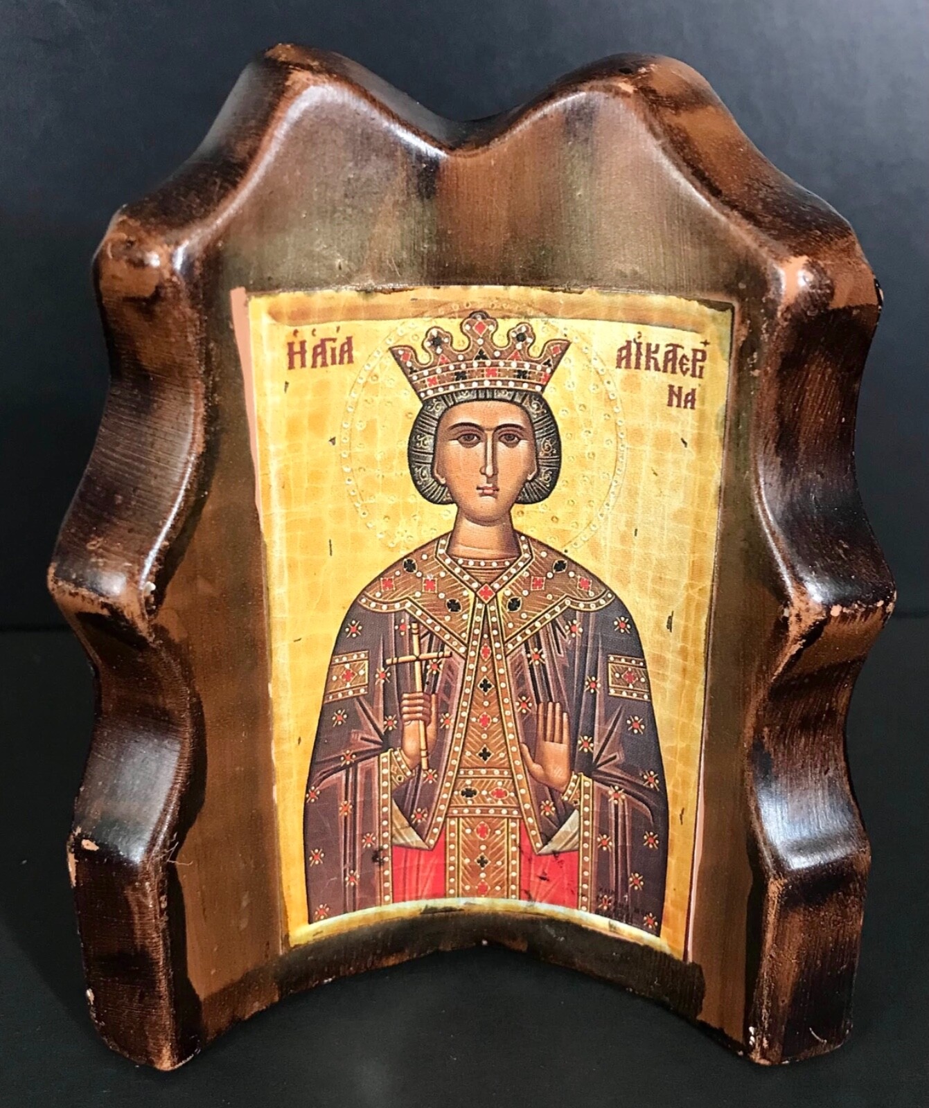 STORK of CYPRUS Ceramic Saint Catherine Icon Greek Orthodox Religious Faith