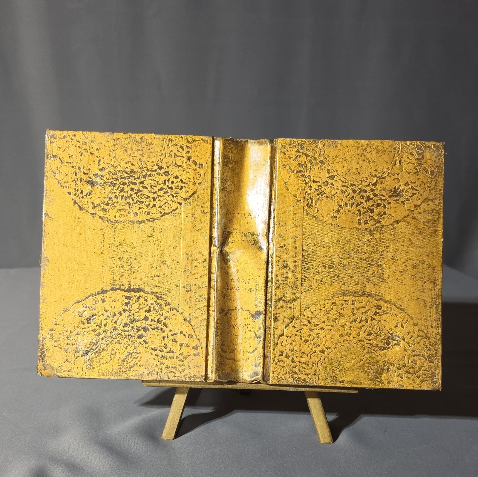 Vintage PSALM 23 Lord Is My Shepard Open Book Jesus As Good Sheppard Gold
