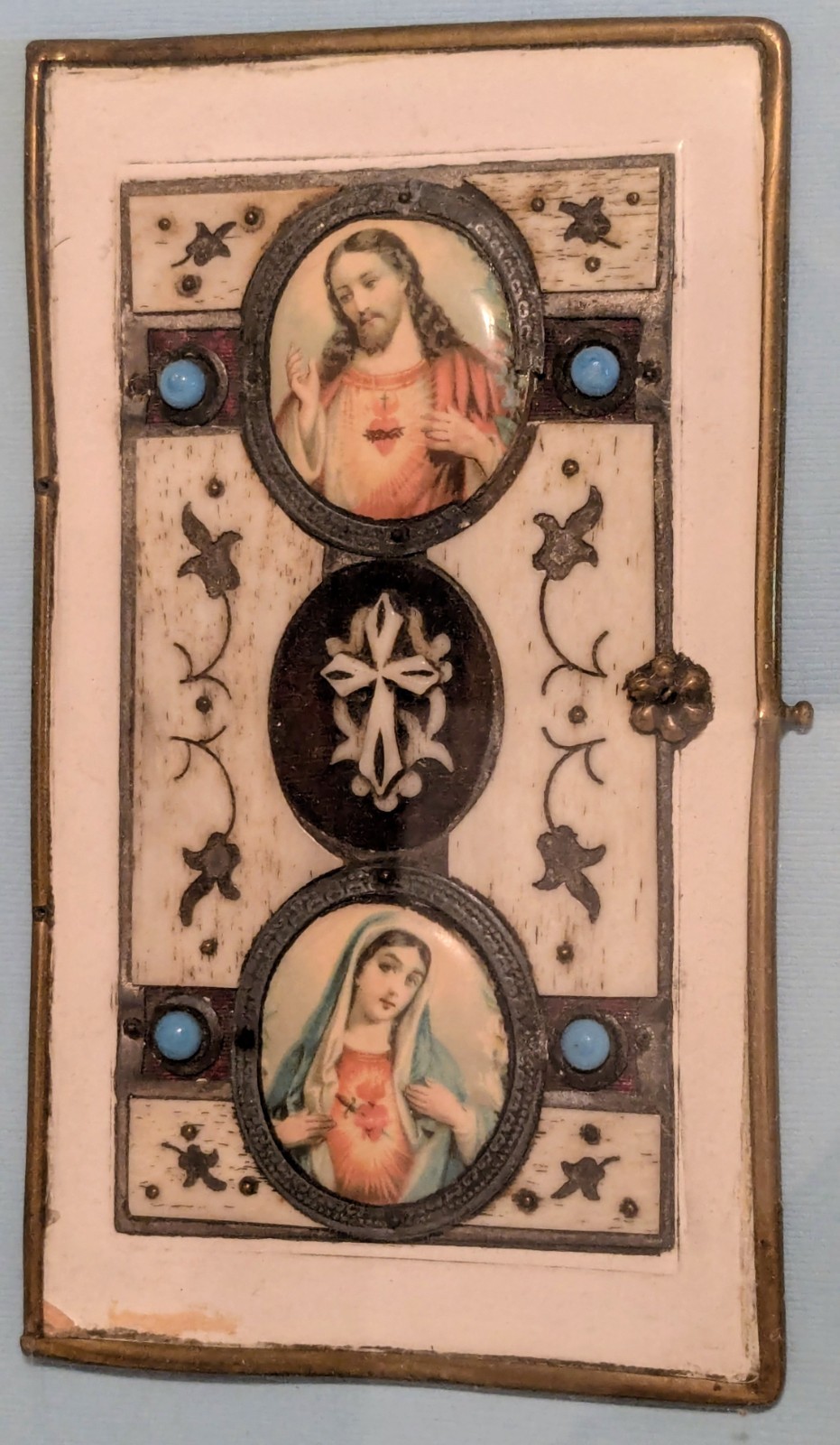 ANTIQUE 19/20th Century DEVOTIONAL PRAYER BOOK Framed Collectible EUROPE Prague