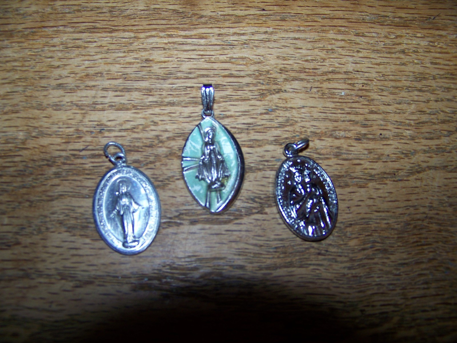 Lot of 3 Vintage Religious Miraculous Medal Pendants & Medals Made Italy & Japan