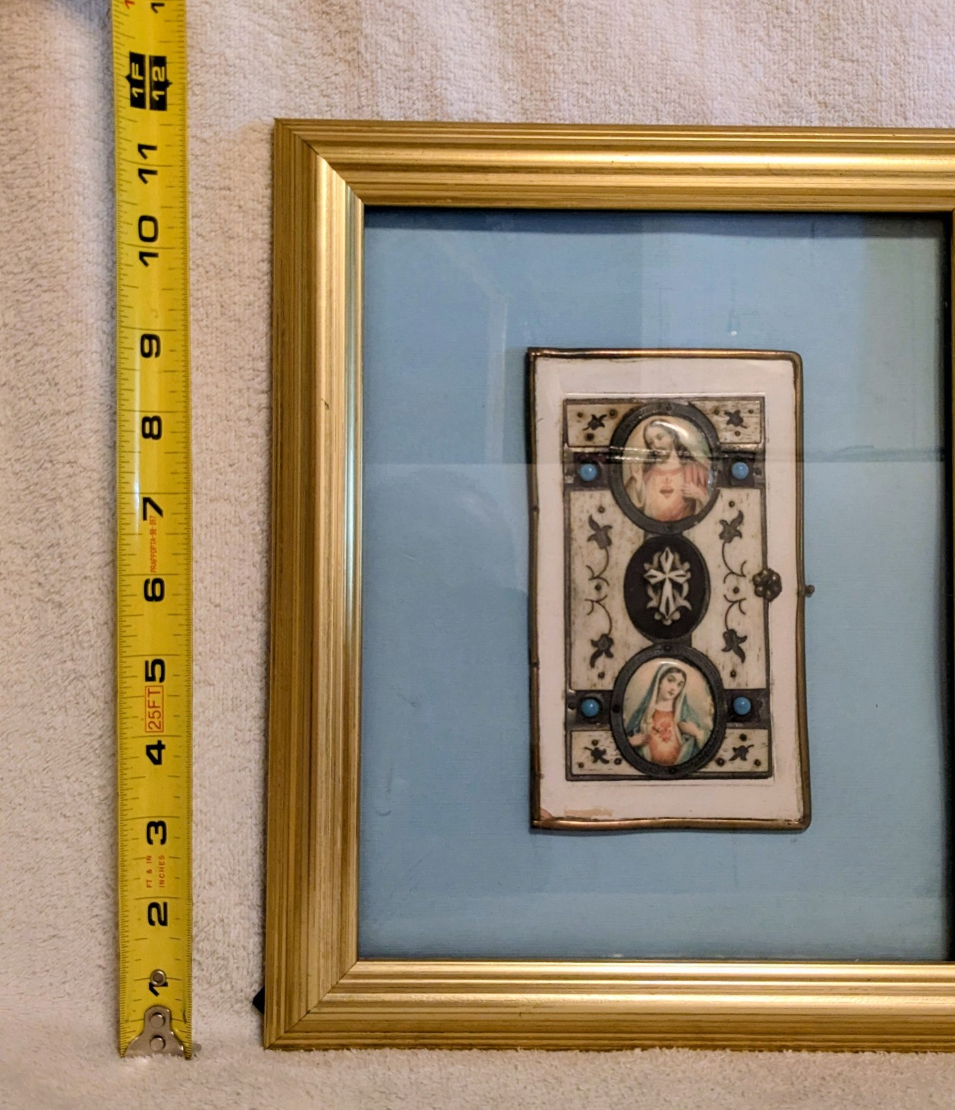 ANTIQUE 19/20th Century DEVOTIONAL PRAYER BOOK Framed Collectible EUROPE Prague