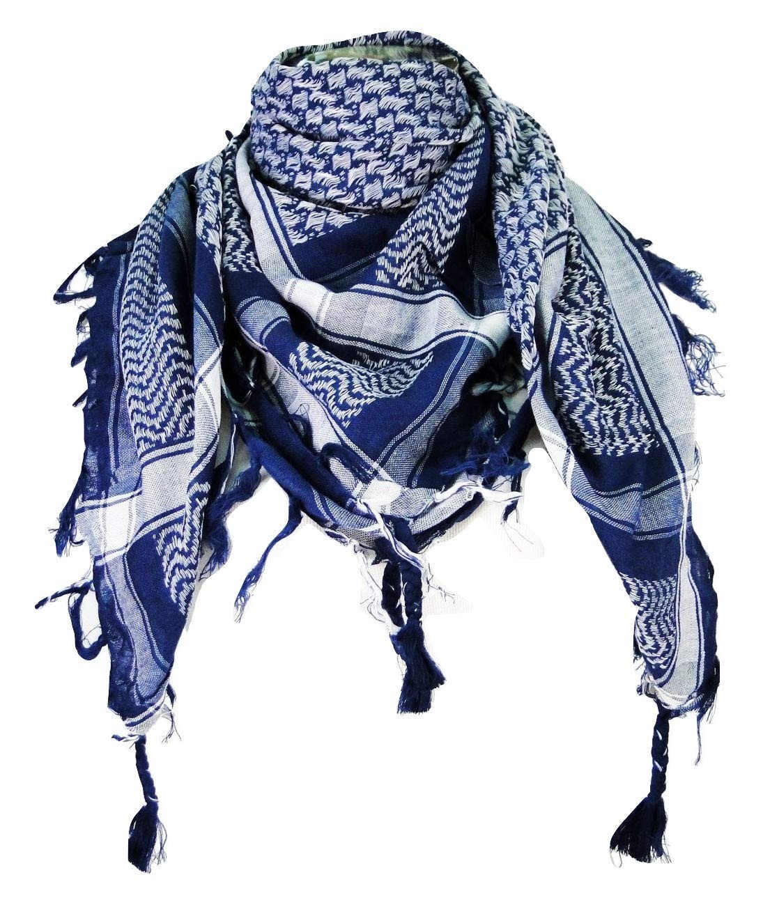 Tapp Collections Premium Shemagh 42 ” x 42″ with tassels, Orig – Blue/White