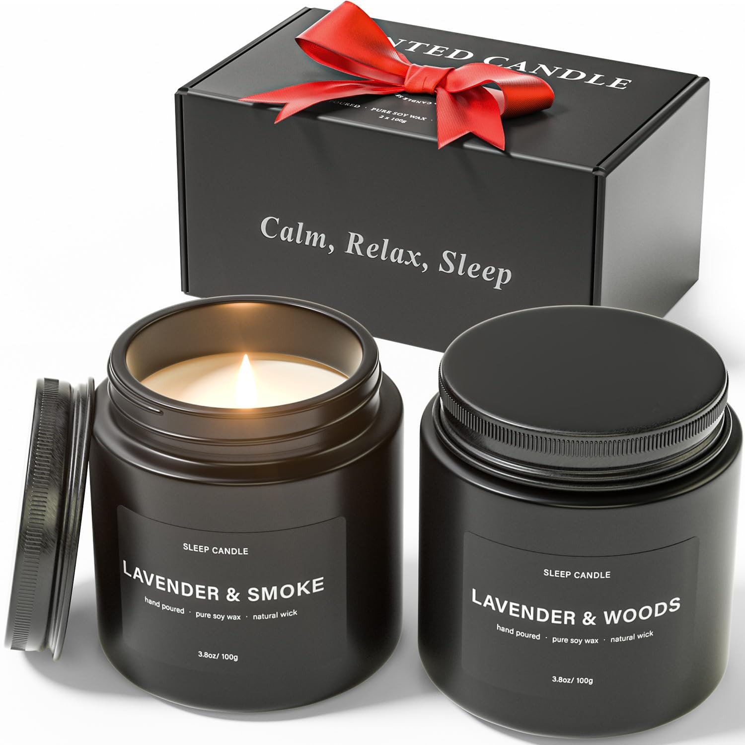 BOYUJK Candles for Home – Scented Candle Set Stress Relief and Black