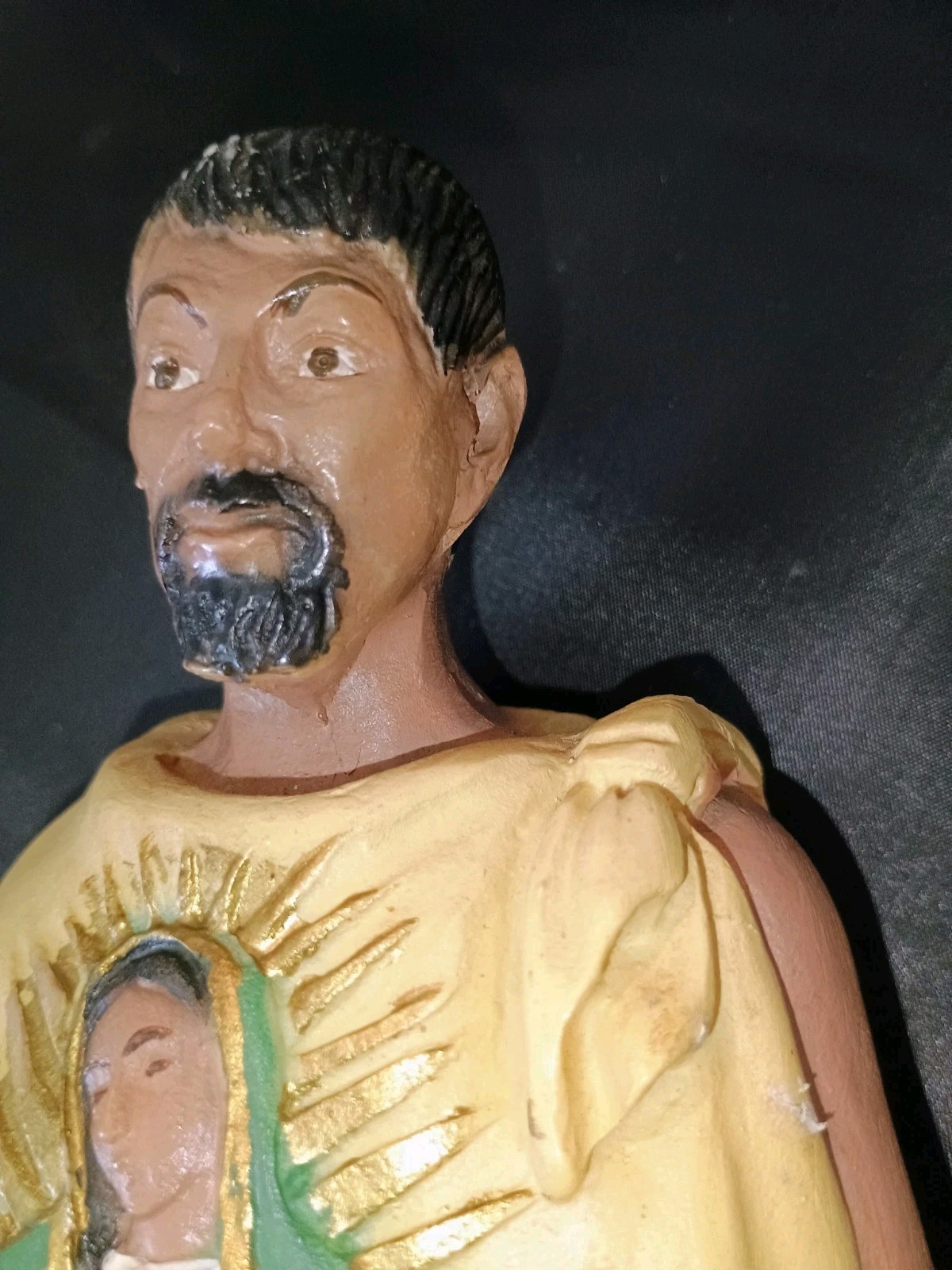 St. Juan Diego W/ Our Lady Of Guadalupe Polyresin Statue 11″ 3 lbs. Vintage
