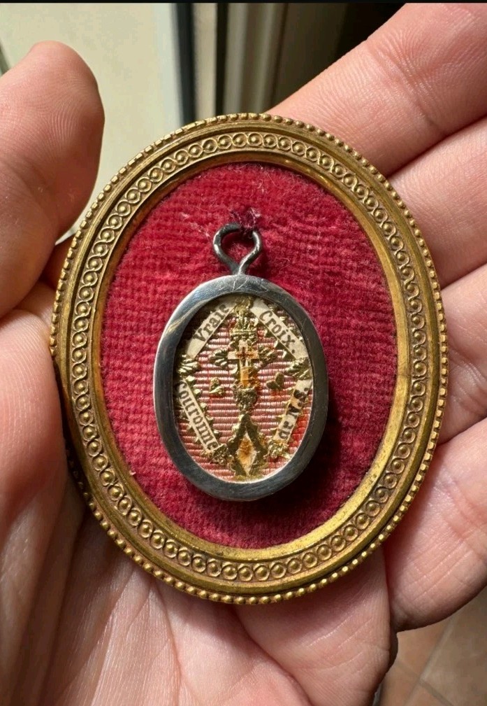 Silver True Cross And Thorn Of Jesus Relic Reliquary Reliquia Reliquiario