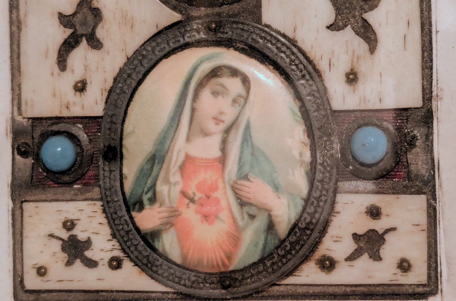 ANTIQUE 19/20th Century DEVOTIONAL PRAYER BOOK Framed Collectible EUROPE Prague