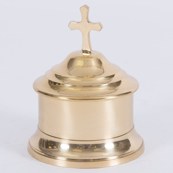 POLISHED BRASS HOST BOX / PYX – #222 – (CHURCH, MONSTRANCE)