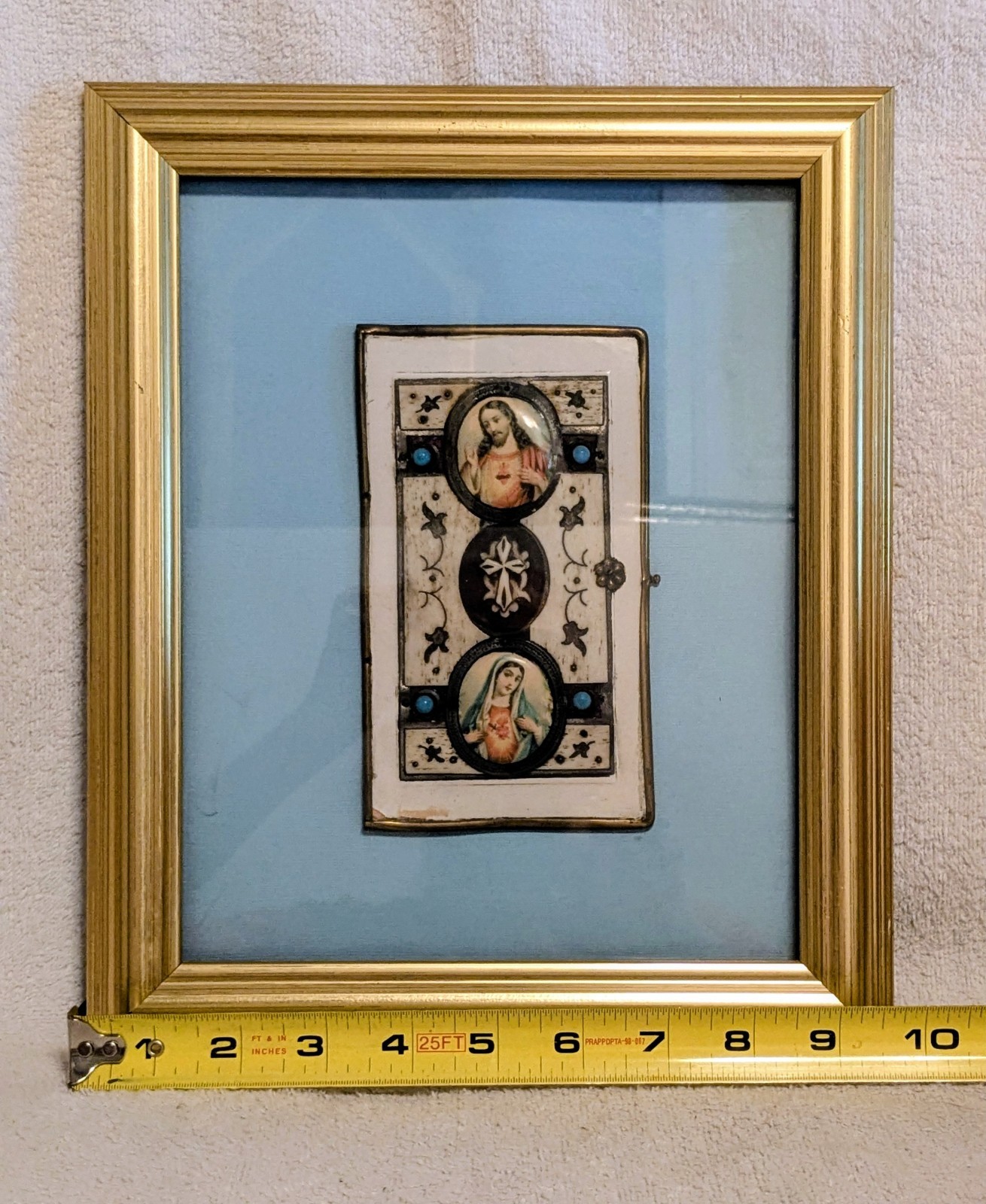ANTIQUE 19/20th Century DEVOTIONAL PRAYER BOOK Framed Collectible EUROPE Prague