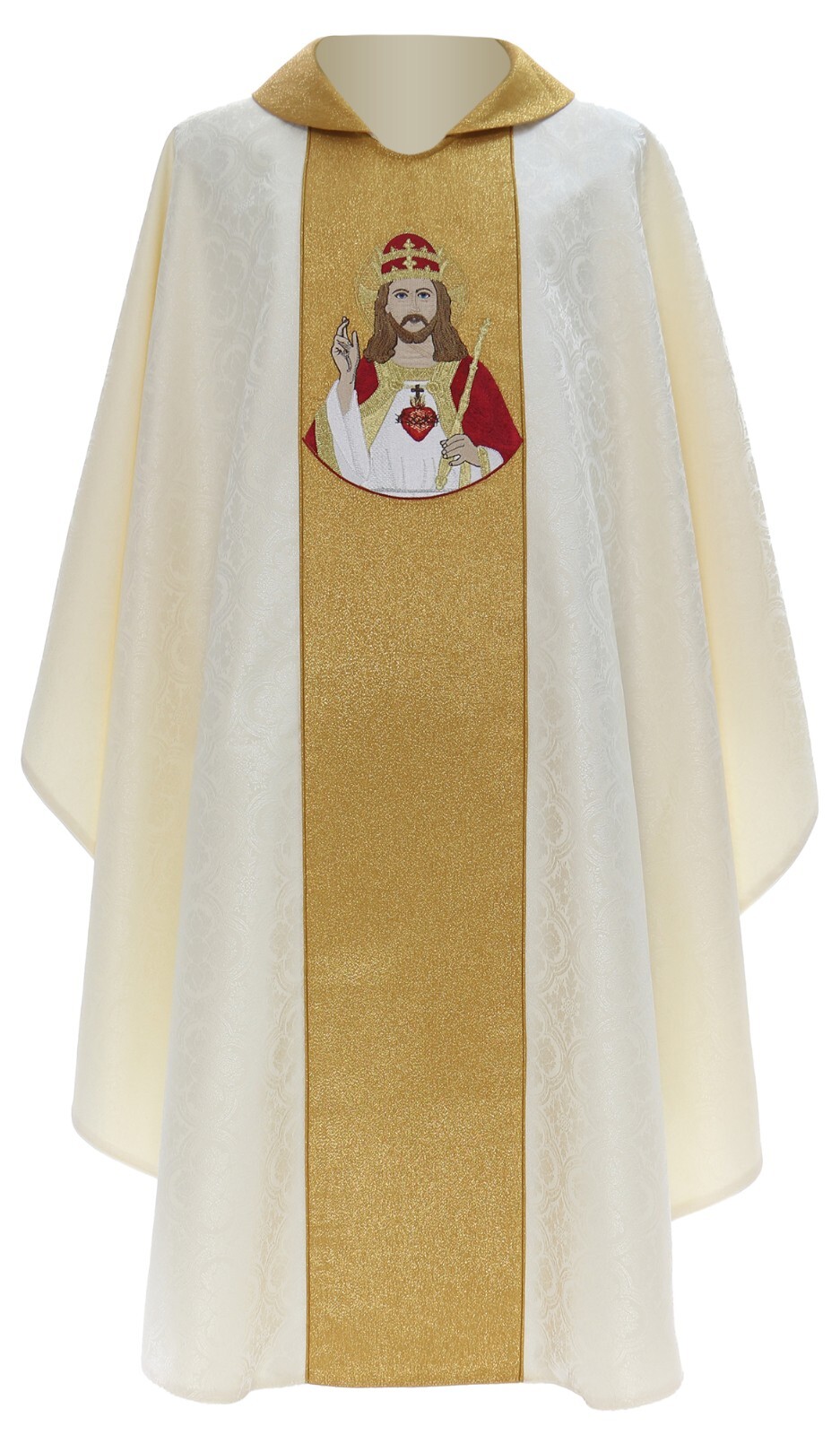 Cream/gold Gothic Chasuble with stole Vestment Casulla Crema Casula 840KG25