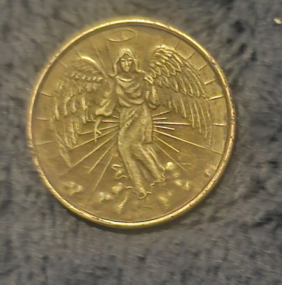 Vintage Guardian Angel-Double-Sided Gold Plated Good Luck Coin